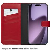 Selencia Étui portefeuille en cuir véritable Apple iPhone 17 - Rouge
