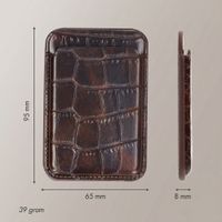 Selencia Porte-cartes Croco avec MagSafe - Choco Brown