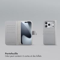 Selencia Étui portefeuille amovible Olyn avec MagSafe Apple iPhone 17 Pro - Gris