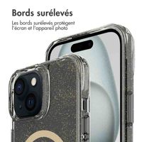 imoshion Coque arrière transparente Pailletée avec MagSafe Apple iPhone 15 - Doré