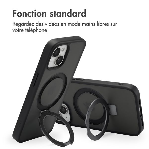 Accezz Coque Ring Stand avec MagSafe Apple iPhone 15 - Noir