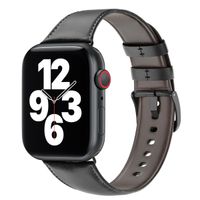 WiWu Bracelet vintage en cuir Apple Watch Series 1 t/m 9 / SE (38/40/41 mm) | Series 10 / 11 (42 mm) - Noir