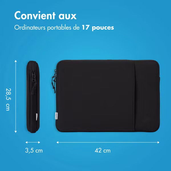 imoshion Pochette ordinateur avec compartiment 17 pouces - Black
