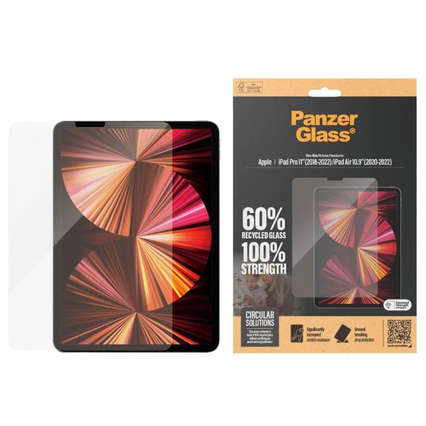 PanzerGlass Ultra-Wide Fit Protection d'écran iPad Pro 11 (2018 - 2022) / Air 5 (2022) / Air 4 (2020) - Transparent