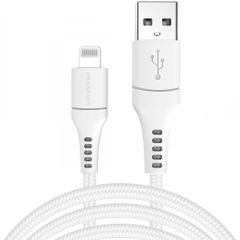 imoshion Câble Lightning vers USB - Certifié MFi - Textile tressé - 3 mètres - Blanc