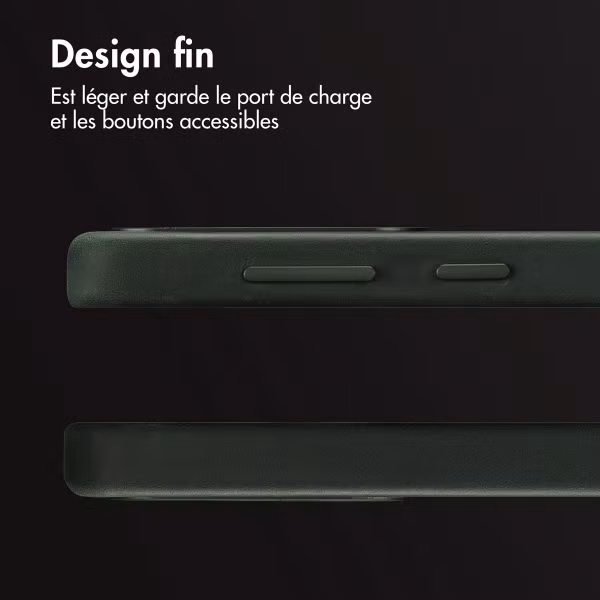 Accezz Coque MagSafe en cuir vintage Samsung Galaxy S24 / S25 - Smokey Green