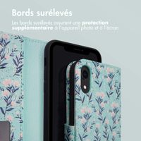 imoshion Étui de télephone portefeuille Design Apple iPhone Xr - Blue Flowers