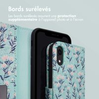 imoshion ﻿Étui de téléphone portefeuille Design iPhone Xr - Blue Flowers