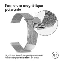 imoshion Bracelet magnétique milanais - Connexion universelle de 20 mm - Taille M - Argent