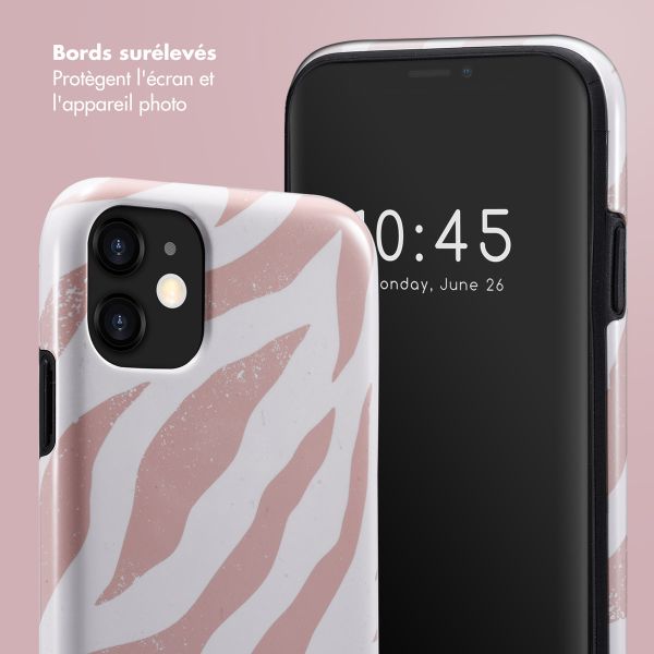 Selencia Coque arrière Vivid Tough iPhone 11 - Colorful Zebra Old Pink