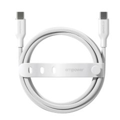 Empower by PanzerGlass Câble de recharge Racing USB-C vers USB-C - 60 W - 1.2 mètres - Silver White
