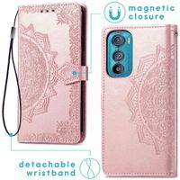 imoshion Etui de téléphone portefeuille Mandala Motorola Edge 30 - Rose Dorée