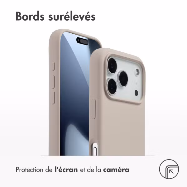 Accezz Coque Liquid Silicone avec MagSafe Apple iPhone 17 Pro - Stone