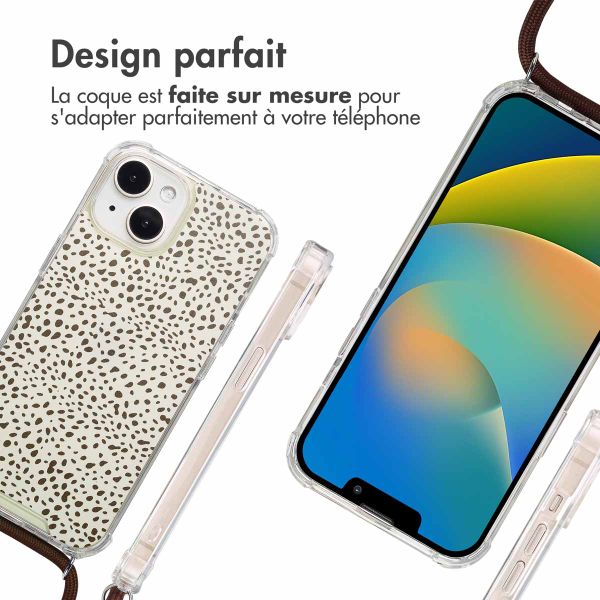 imoshion Coque Design avec cordon Apple iPhone 15 - Desert Dots