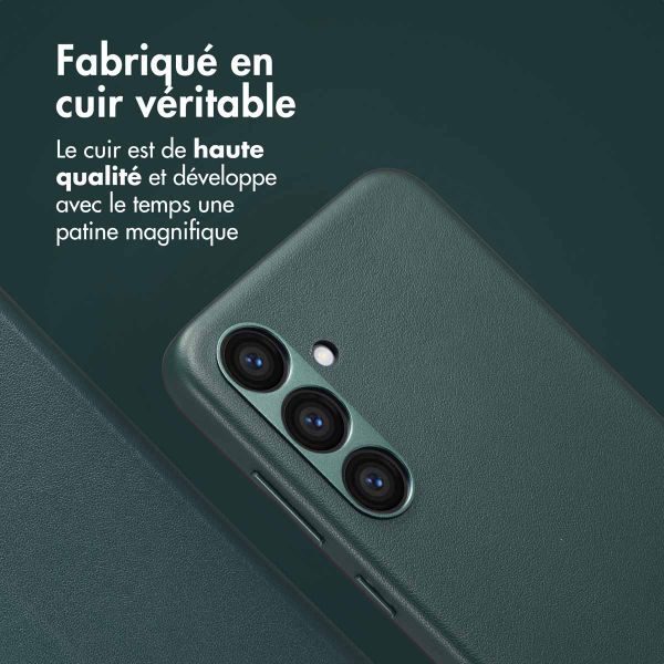 Accezz Étui de télephone portefeuille en cuir 2-en-1 avec MagSafe Samsung Galaxy S23 FE - Cedar Green