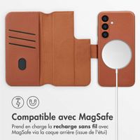 Accezz Étui de télephone portefeuille en cuir 2-en-1 avec MagSafe Samsung Galaxy S24 - Sienna Brown