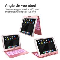 Accezz Étui de tablette Clavier QWERTY iPad 10.2 pouces (2019/2020/2021) / Air 5 (2022) / Air 4 (2020) / iPad Pro 10.5 (2017) - Rose Dorée