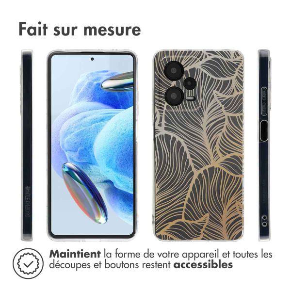 imoshion Coque Design Xiaomi Redmi Note 12 Pro (5G) - Golden Leaves Transparent