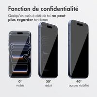 Accezz Protection d’écran en verre trempé avec filtre de confidentialité + Applicateur Apple iPhone 17 Pro