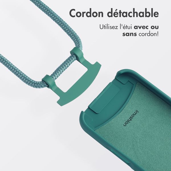 imoshion Coque arrière Color avec cordon amovible et MagSafe Apple iPhone 16 Pro - Vert foncé