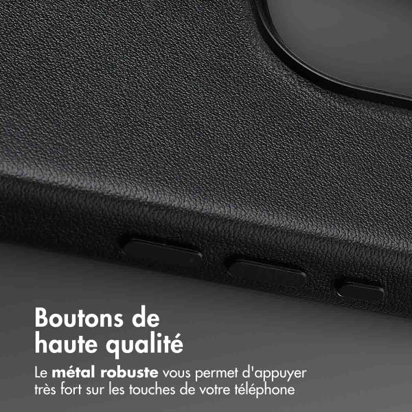 Accezz Coque arrière en cuir avec MagSafe Apple iPhone 16 Pro - Onyx Black