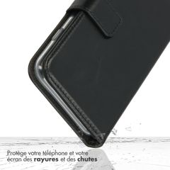 Selencia Étui de téléphone portefeuille en cuir véritable Samsung Galaxy S25 Ultra - Noir