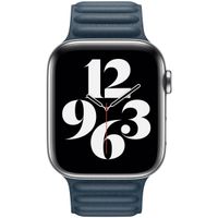 Apple Leather Link Apple Watch Series 1-10 / SE / Ultra (2) - 42/44/45/46/49 mm - Taille M/L - Baltic Blue