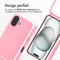 imoshion Coque en silicone avec cordon Apple iPhone 16 - Rose