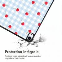 imoshion Coque tablette Design Trifold Apple iPad Air 11 pouces (2026) M4 / (2025) M3 / (2024) M2 / Air 5 (2022) / Air 4 (2020) - Cherry Check