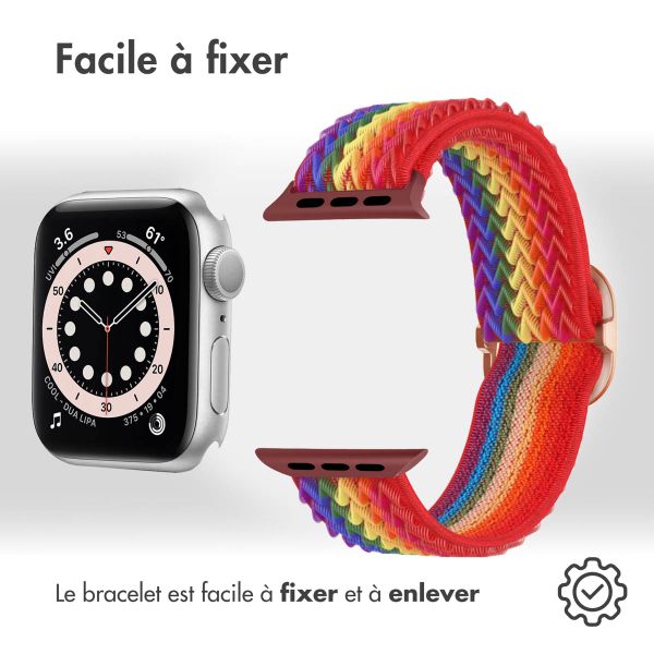imoshion Bracelet en nylon élastique Apple Watch Series 1 t/m 9 / SE (38/40/41 mm) | Series 10 / 11 (42 mm) - Rainbow