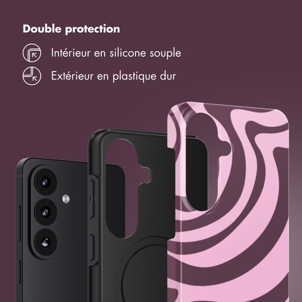 Selencia Coque arrière Vivid Samsung Galaxy S26 - Wavy Swirl Pink Plum