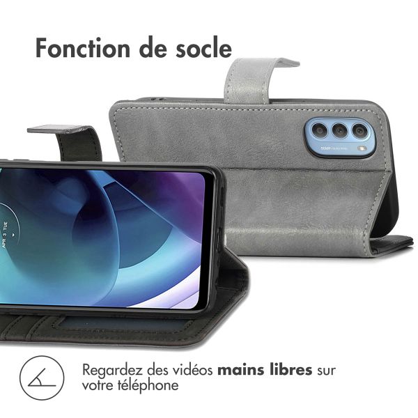 imoshion Étui de téléphone portefeuille Luxe Motorola Moto G51 - Gris