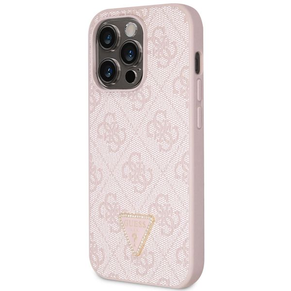 Guess Coque 4G Logo Triangle Strass iPhone 15 Pro - Rose