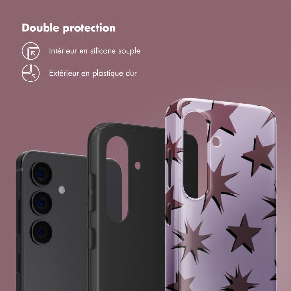 Selencia Coque arrière Vivid Samsung Galaxy S24 - Stars Plum Lilac
