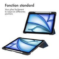 Accezz Coque tablette Rugged Trifold Apple iPad Air 11 pouces (2025) M3 / (2024) M2 / Air 5 (2022) / Air 4 (2020) - Bleu foncé