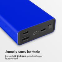 imoshion Ultra Series Aluminium | Batterie externe 20.000 mAh - Charge rapide jusqu'à 33 watts - Cobalt Blue