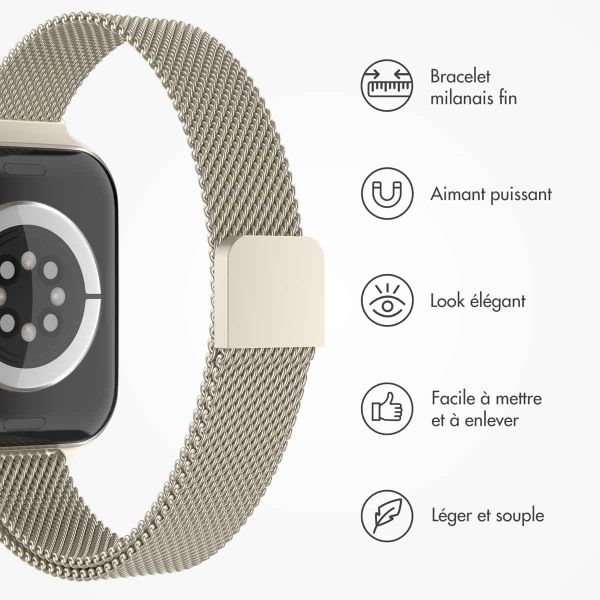 imoshion Bracelet milanais fin Apple Watch Series 1 à 9 / SE (38/40/41 mm) | Series 10 (42 mm) - Champagne