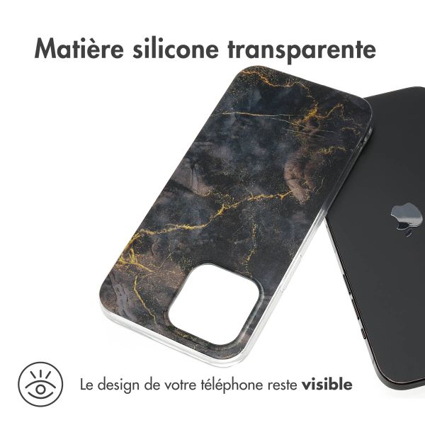imoshion Coque Design Apple iPhone 15 Pro Max - Golden Leaves Transparent
