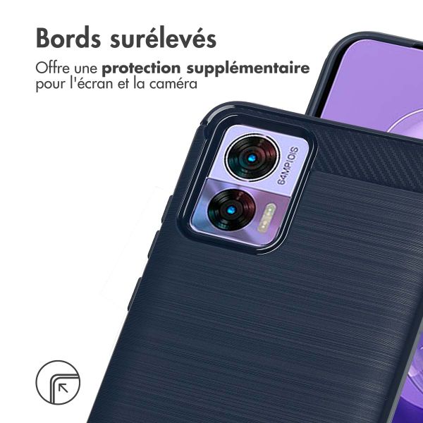 imoshion Coque Brushed Motorola Edge 30 Neo - Bleu foncé