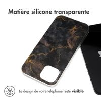 imoshion Coque Design Apple iPhone 15 - Black Marble Transparent