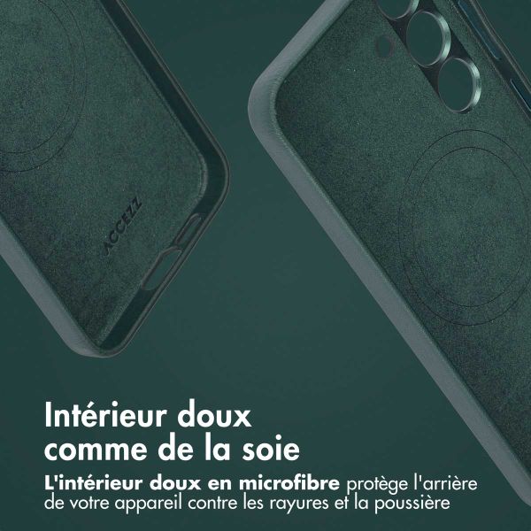 Accezz Étui de téléphone portefeuille en cuir 2-en-1 avec MagSafe Samsung Galaxy S23 FE - Cedar Green