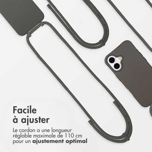 imoshion Coque arrière Color avec cordon amovible et MagSafe Apple iPhone 17 - Black Coffee