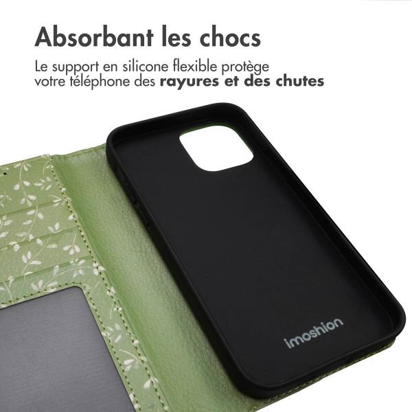 imoshion Étui de téléphone portefeuille Design iPhone 14 - Green Flowers