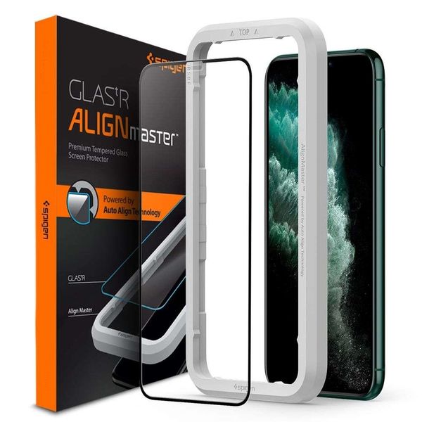 Spigen Protection d'écran en verre trempé AlignMaster Cover iPhone 11 Pro Max