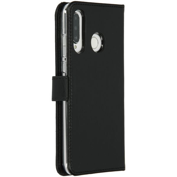 Selencia Étui portefeuille en cuir véritable Huawei P30 Lite - Noir