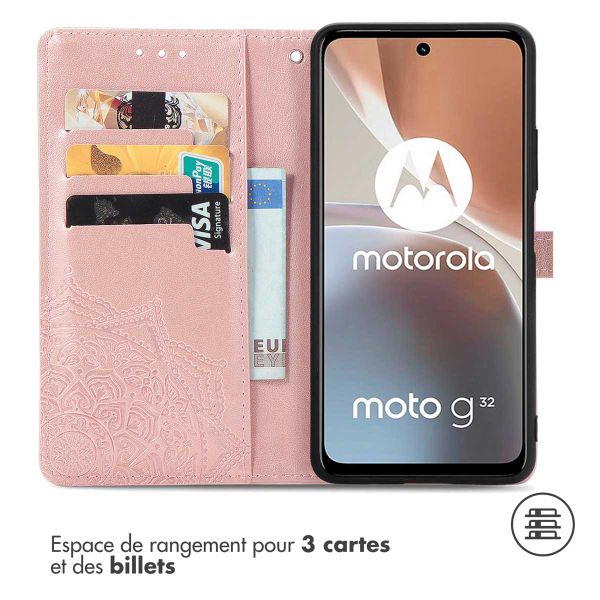 imoshion Etui de téléphone portefeuille Mandala Motorola Moto G32 - Rose Dorée