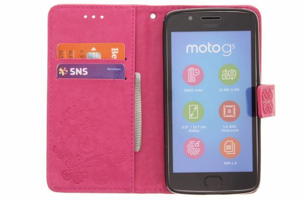 Etui de téléphone Fleurs de Trèfle Motorola Moto G5