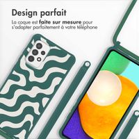 imoshion Coque design en silicone avec cordon Samsung Galaxy A52(s) / (5G/4G) - Petrol Green Groovy