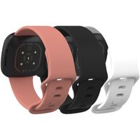 imoshion Multipack bracelet silicone le Fitbit Versa 4 / 3 / Sense (2) - Noir / Blanc / Orange