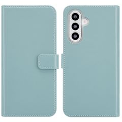 Selencia Étui de téléphone portefeuille en cuir véritable Samsung Galaxy A26 - Air Blue